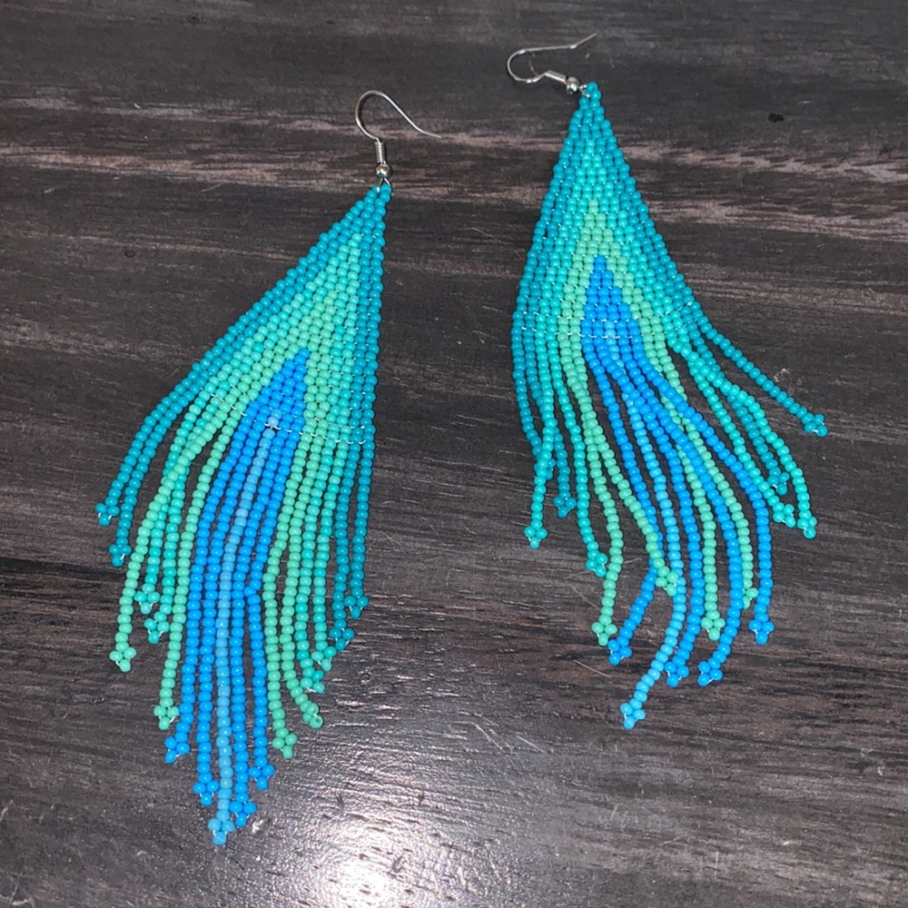 HP๐NEW Boho Stunning turquoise bead earrings - Picture 6 of 14